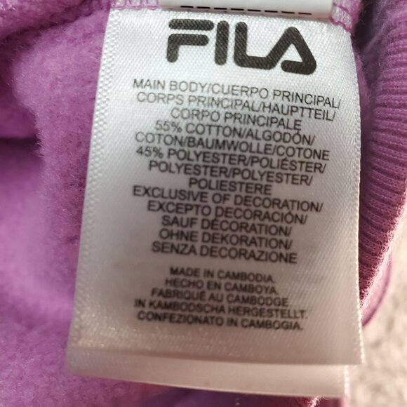 Fila Shirt Womens XXL Purple Hoodie Sweatshirt Cotton Polyester Blend - Picture 3 of 8